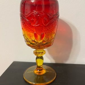 Vintage L.E.Smith Amberina Goblet